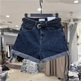 thumbnail image 4 of Seductiva Women's Jeans Summer Women's Rolled Up Skinny Denim Shorts Retro and Fashionable Chic and Simple A Line Short Pants. 0 1PC, 4 of 5