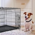 thumbnail image 2 of Jaula Para Perros Perrera Plegable Para Perros Jaula De Metal De Doble Puerta Suministros Para Cachorros Jaula Con Panel Divisor Bandeja De Plástico Para Mascotas Animales Al Aire Libre Interior Kearding PT002220-00, 2 of 6