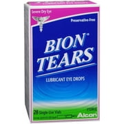 Bion Tears Lubricant Eye Drops Single Use Vials 28 Each (Pack of 4)