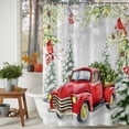 thumbnail image 4 of Christmas Truck Shower Curtain, Xmas Trees Red Birds Snowflake Winter Waterproof Fabric Shower Curtains with 12 Hooks, Bathroom Curtain Set for Bathroom Accessories Decor, 48 x 72 Inches, 4 of 9