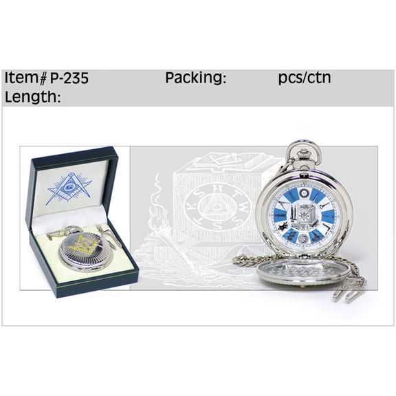 Infinity Masonic Men's Pocket Watch Gold & Silver Tone