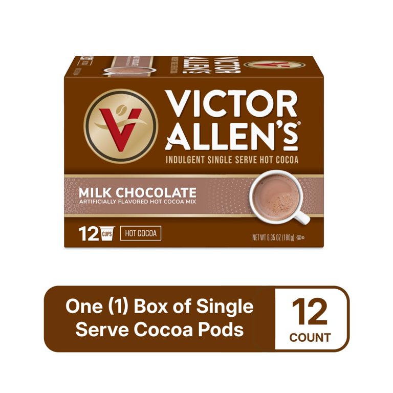 Victor Allen's Coffee Milk Chocolate Cocoa, 12 Count, Single Serve