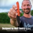 thumbnail image 6 of CIVIVI High Grass Field Knife Fixed Blade Knife with 1PC Black Lanyard, Black Kydex Sheath & T-Clip, Tactical Knife with 2.93" Black Stonewashed 14C28N Blade Orange G10 Handle C25084-1, 6 of 9