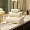 thumbnail image 4 of Juego de toallas de algodón extragrande de 3 piezas con toalla facial, de manos y de baño, multicolor, suave, altamente absorbente, de secado rápido, ligero y portátil., 4 of 6