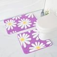 thumbnail image 3 of EVNELE Toilet Rugs U Shaped, Purple Toilet Mat Cute Daisy Contour Bath Rug, Thick Soft Machine Washable Toilet Carpet, Non Slip Bathroom Floor Mats Super Absorbent Microfiber Bath Rugs, 20"x24", 3 of 7