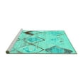 thumbnail image 2 of Ahgly Company Machine Washable Indoor Square Abstract Turquoise Blue Contemporary Area Rugs, 7' Square, 2 of 4