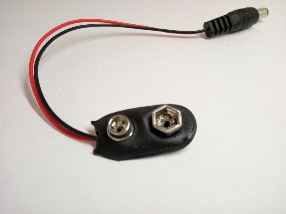 CRESTIN- 2X 9V Battery Connection To Dc 5.5X2.1Mm Power Cable Adapter Wire For Arduino