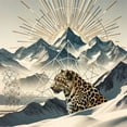 thumbnail image 4 of Ambesonne Leopard Duvet Cover Set, Boho Mountains and Wild Cat, King, Cadet Blue and Sand Brown, 4 of 6