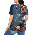 thumbnail image 6 of Womens Tops Fashionable Casual Short Sleeved Loose Round Neck Solid Color Top Summer Blouses Multicolor 2XL, 6 of 6