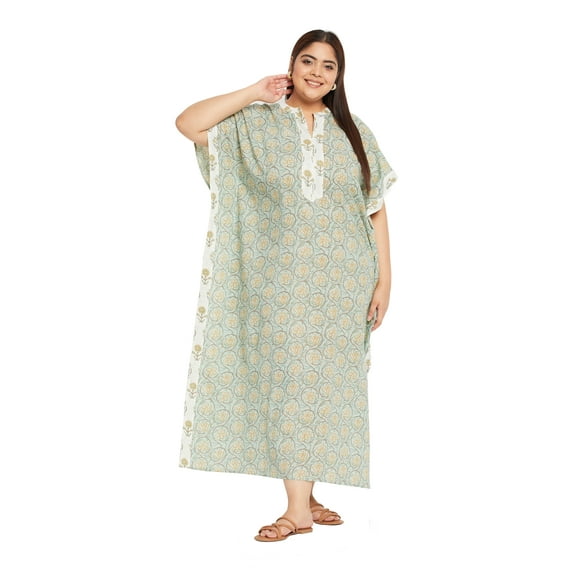 Oussum Cotton Kaftan Dress For Women Loungewear Housedress