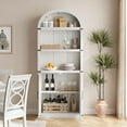 thumbnail image 7 of 2025 New 5 Shelf Arched Bookshelf, 71.65in Tall Farmhouse Display Storage Rack Wooden Bookshelves for Home Office, Living Room, 7 of 7