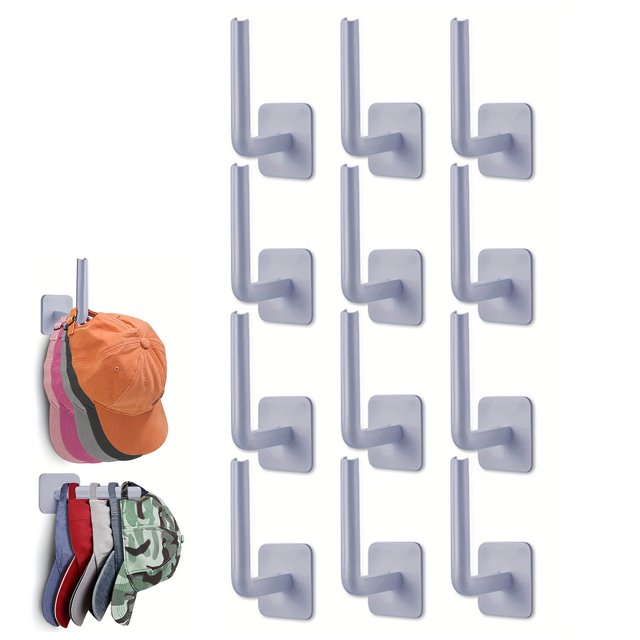 Perchero para guardar sombreros, organizador de sombreros multiusos, ganchos adhesivos fuertes para sombreros, organizador de sombreros de pared para gorras de béisbol