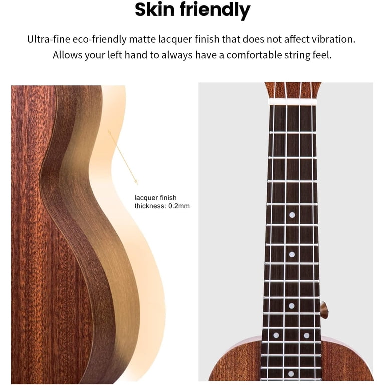 AODSK 21" Soprano Ukulele Starter Kit, Brown photo 5