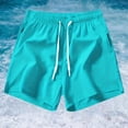thumbnail image 2 of Gibobby Mens Shorts Mens Elastic Waist Drawstring Shorts Casual Classic Fit Stretch Flat Front Shorts with Pockets for Men Elastic Shorts For Men(XXL,Sky Blue), 2 of 5