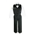 thumbnail image 4 of Baby Kid Teen Boys Formal Party 7pc Black Suits Tuxedo Color Satin Vest Tie S-20, 4 of 6