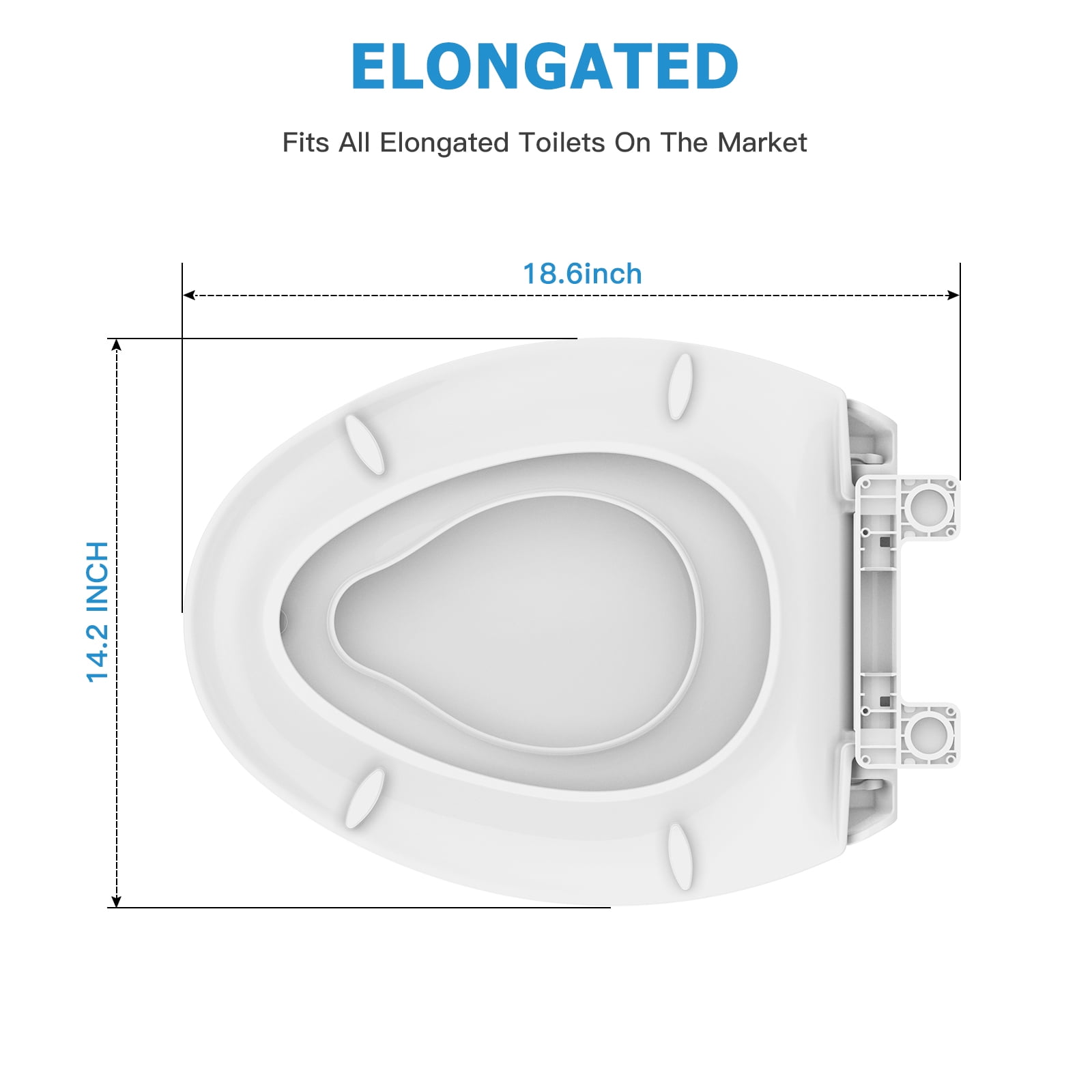 Toilet Seat, Toilet Seat with Toddler Seat Built in, Potty Training Toilet Seat Elongated Fits Both Adult and Child, with Slow Close and Magnets