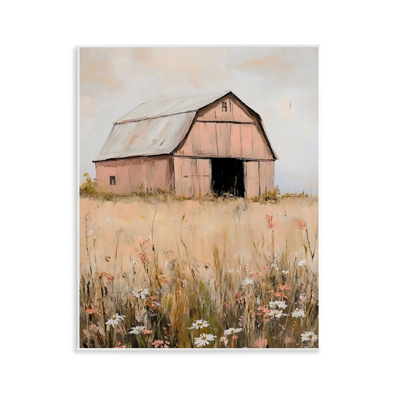 Stupell Industries Peachy Barn Landscape Wall Plaque Art, design by Franklyn Gregory
