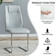 thumbnail image 6 of Light Gray Faux Leather Dining Chairs with Metal Legs Set of 8, Living Room Chairs with Padded Seats,Side Chairs for Kitchen and Bedroom, 6 of 7