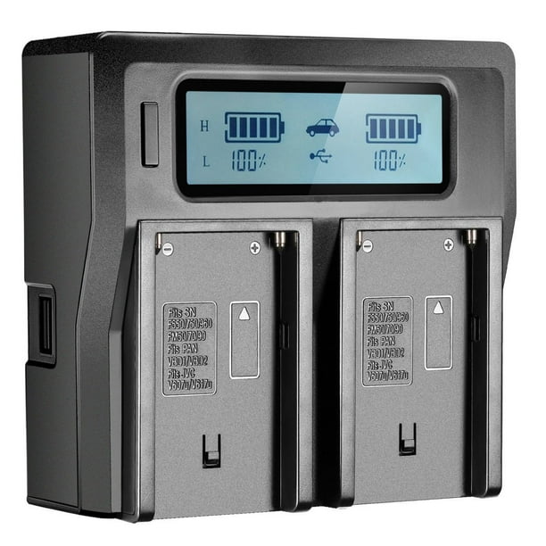 Cargador Bevik LCD de doble canal para batería Sony BP-U30/60/90