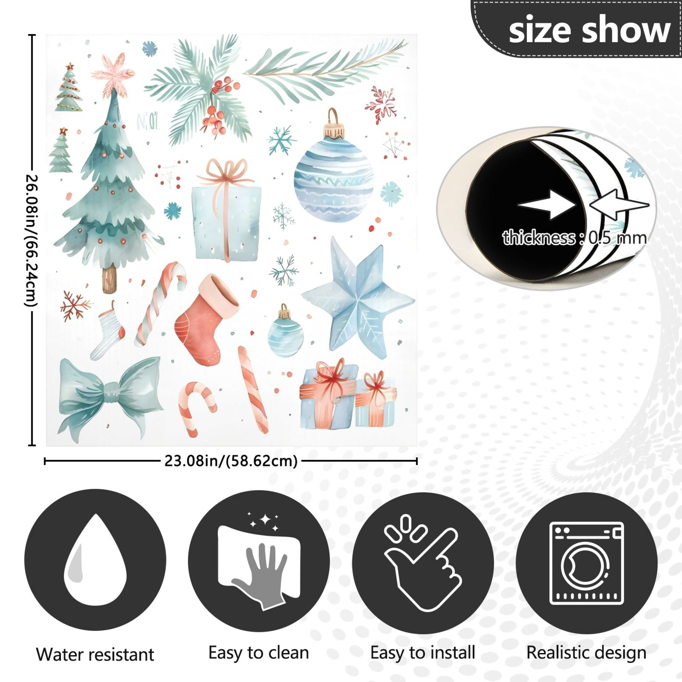 Dishwasher Magnetic Sticker 23x26 Inch Refrigerator Magnetic Sticker Washing Machine Magnetic Sticker Kitchen Panel Magnetic Sticker Home Decor Christmas Element