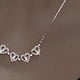 thumbnail image 4 of Collar de trébol de cuatro hojas Plata Abierto Convertible Pequeño Corazón Colgante Collar Joyería, 4 of 8