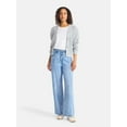 thumbnail image 2 of Time and Tru Women's and Women's Plus Relaxed Tie Waist Wide Leg Jeans, 31" Inseam, Sizes 0-20, 2 of 5