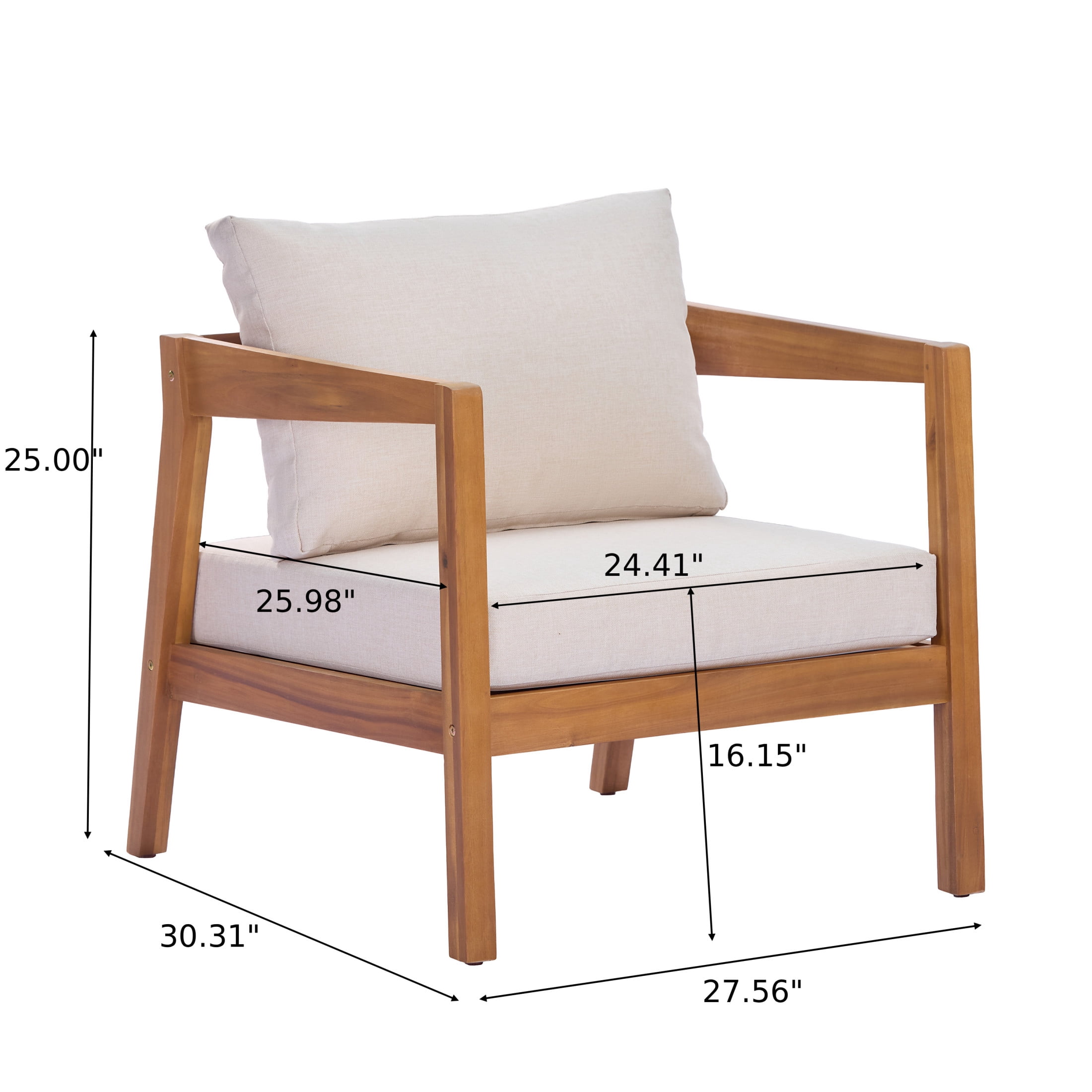 Christopher Knight Home 5-Piece Acacia Wood Outdoor Patio Furniture Set with 8 Seats, Teak+Beige