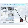 thumbnail image 3 of 30" Hea-vy-Duty Wheeled Snow Pusher Shovel - Metal Angle Blade & Adjustable T-Handle, Ideal for Driveways/Sidewalks/Doorways, 3 of 9