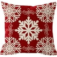 thumbnail image 2 of Set of 2 Sister Birthday Gift Joy Peace Noel Beautiful Snowflakes Body Red Cotton Burlap Linen Throw Pillow Case Cushion Cover Sofa Outdoor Decorative Square 18X18 Inches, 2 of 4