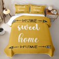 thumbnail image 2 of meiyoeat Rustic Home Sweet Bed Spread Queen for Adults Men Women, Arrow Quote Queen Coverlet Set, Mustard Yellow, 3 Pieces, 2 of 7