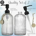 thumbnail image 2 of UniVerse 2PACK 18Oz Simple Glass Soap Dispensers with Black Pump, Refillable Kitchen soap Dispenser with Vertical Stripe, Bathroom Soap Dispenser for Bathroom Hand soap, Dish Soap, Lotion., 2 of 13