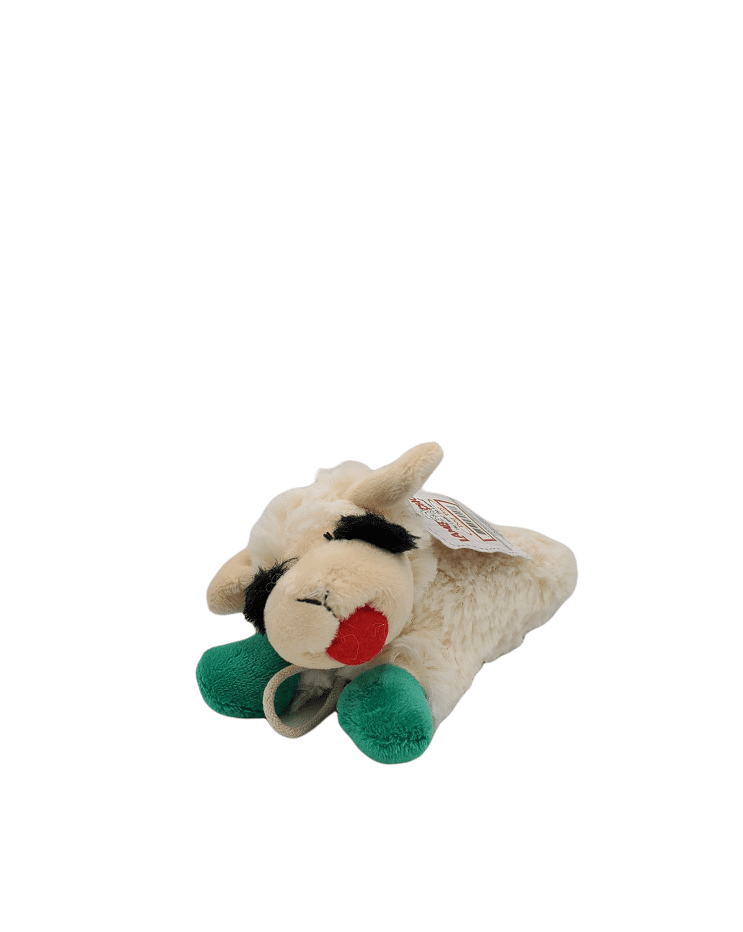 green lamb chop dog toy