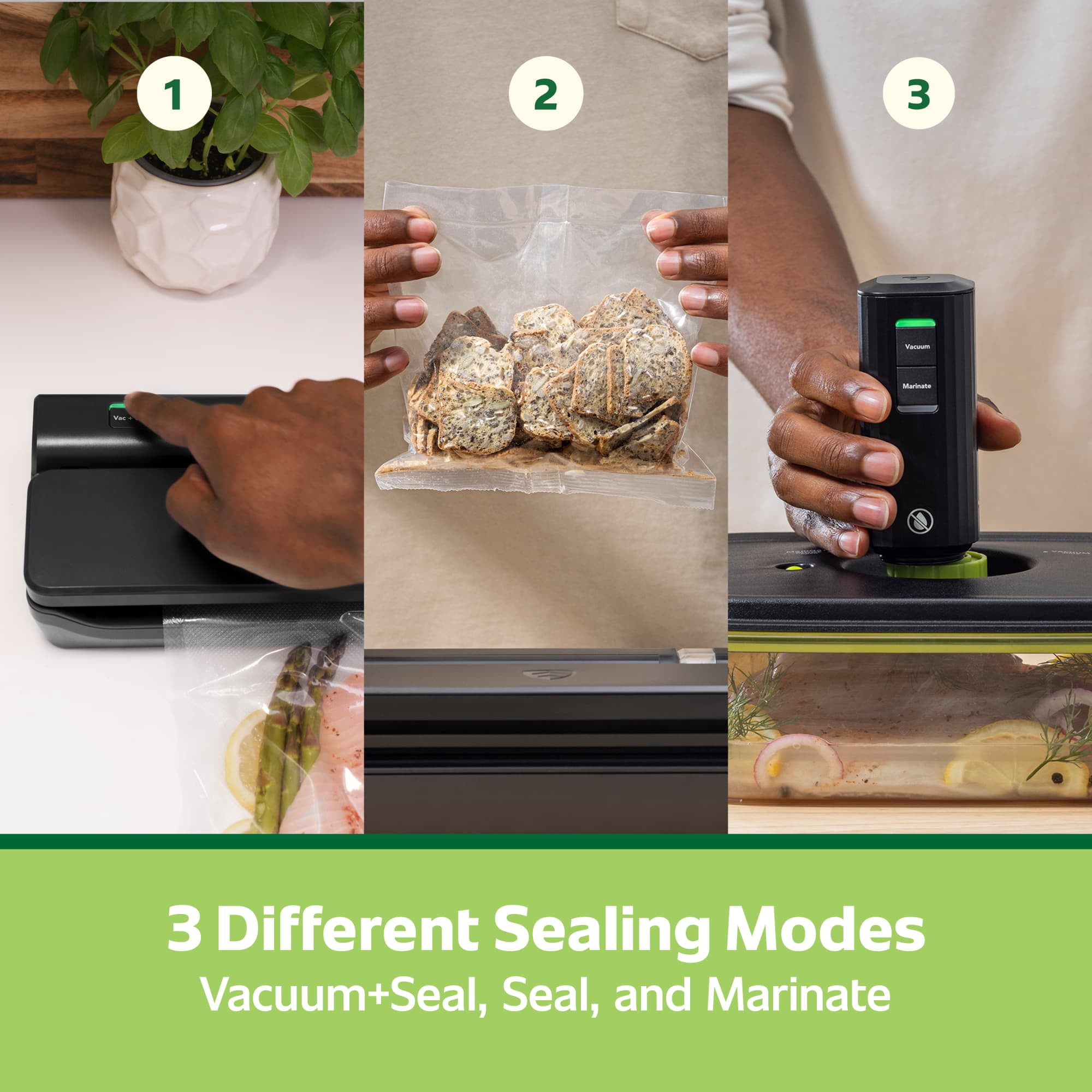 FoodSaver Handheld+ 2-in-1 Vacuum Sealing System (Vacuum Sealers), Handheld and Countertop Vacuum Sealer, Matte Black