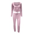 thumbnail image 5 of Moda entrenamiento mujer Casual sólido manga larga Tops Yoga pantalones conjunto Leggings Pompotops  qwe22514, 5 of 5