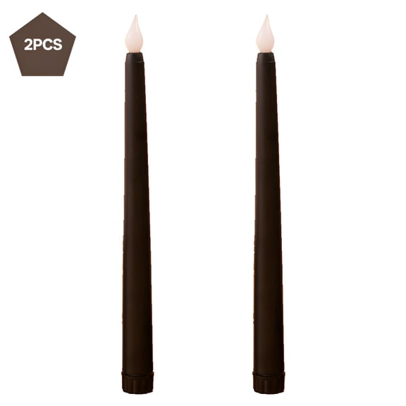 HIBIBUD Black Flameless Taper Candles with Remote Flickering Realistic LED Battery Operated Decorative Candles for Wedding Party Home Decor