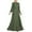Army Green, variant on Women Street Fashion High Waisted Design Sleeve Gown Style Long Dress