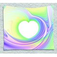thumbnail image 1 of Spires Decor Tapestry, Abstract Fractal Heart Figure Caught in Whirl Odd Fantasy Exotic Art Print, Wall Hanging for Bedroom Living Room Dorm Decor, 80W X 60L Inches, Lilac Yellow, by Ambesonne, 1 of 2