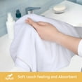 thumbnail image 4 of KinHwa Large Microfiber Bath Towel Soft Bathroom Towel Set，Absorbent & Fast Drying Beach Towels 30"x60" Ultra Absorbent Towels for Bath Shower Spa Pack of 6 White Bath Towel, Hand Towel, Washcloth, 4 of 7