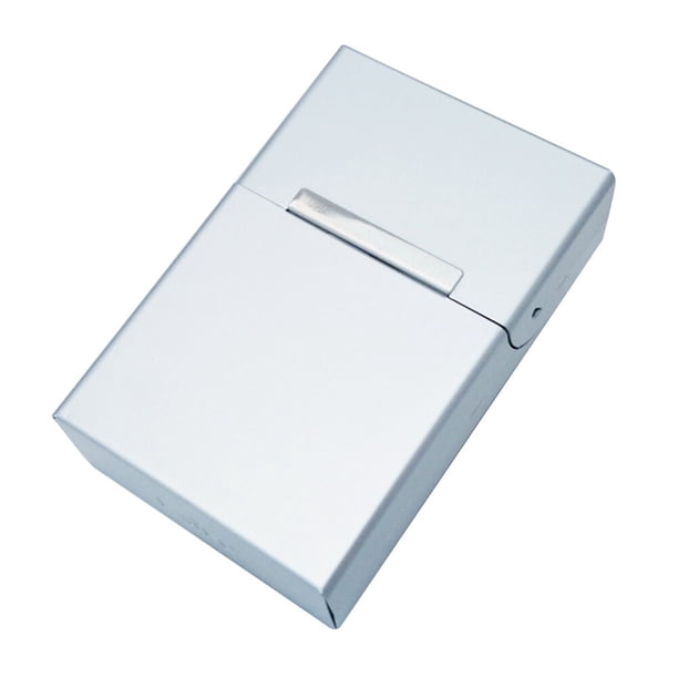 EeaseMX Estuche automático con tapa tipo almeja, de aluminio magnético y gran capacidad (plateado)