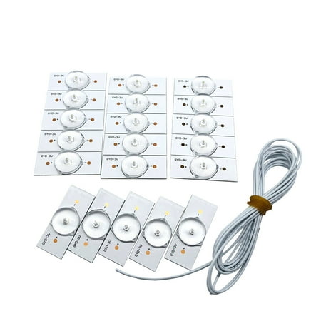 

Andoer 20PCS 3V Beads with Optical Lens Fliter for 32-65 TV with 2M Wire Strip Parts Accessories
