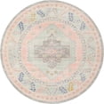 thumbnail image 1 of Unique Loom Whitney Bright Medallion Rug 7' x 7' Round Powder Pink/Ivory, 1 of 2