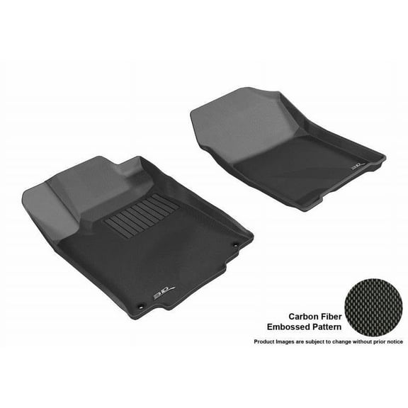 3D MAXpider 2012-2016 Fits Honda Cr-V Kagu 1st Row Black Carbon Fiber Embossed Pattern Floor Mat L1HD04311509