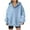 Blue, variant on hotojiny Womens Oversized Hoodie Sweatshirt Long Sleeve V Neck Casual Hooded Tops Fall Fashion Loose Pullover Tops