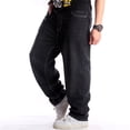 thumbnail image 2 of LUOBANIU Men's Baggy Jeans Hip Hop Jeans Loose fit 90s Vintage Cargo Pants Baggy Fit Denim Pants Fashion Dance Skater Skateboard Pants 024Black 40, 2 of 6