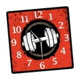 thumbnail image 4 of Fitness Dumbbell Patrón de pared cuadrada Decoración de pared de Silent no ticking 118x118 pulgada para decoración de café de bares múltiples, 4 of 8