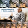 thumbnail image 2 of Lupa 3X con luz, lámpara de lectura con clip de 8 W, 3 modos de color, 10 niveles de brillo, cuello de cisne ajustable 360°, lámpara de aumento con clip para escritorio, mesita de noche, lectura y oci, 2 of 4