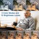 thumbnail image 2 of Lupa 3X con luz, lámpara de lectura con clip de 8 W, 3 modos de color, 10 niveles de brillo, cuello de cisne ajustable 360°, lámpara de aumento con clip para escritorio, mesita de noche, lectura y oci, 2 of 4