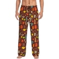 thumbnail image 2 of Kdxio Retro Coffee Print Men's Sleep Pajama Pant Lounge Pants with Pockets, 2 of 8