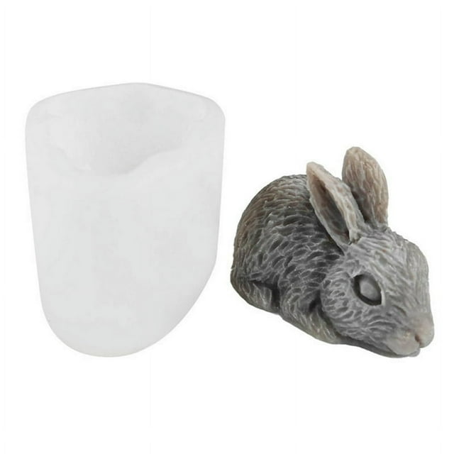 Easter Candle Shape Animal Plaster 3D Model Bunny Silicone Mold Cake Decoration