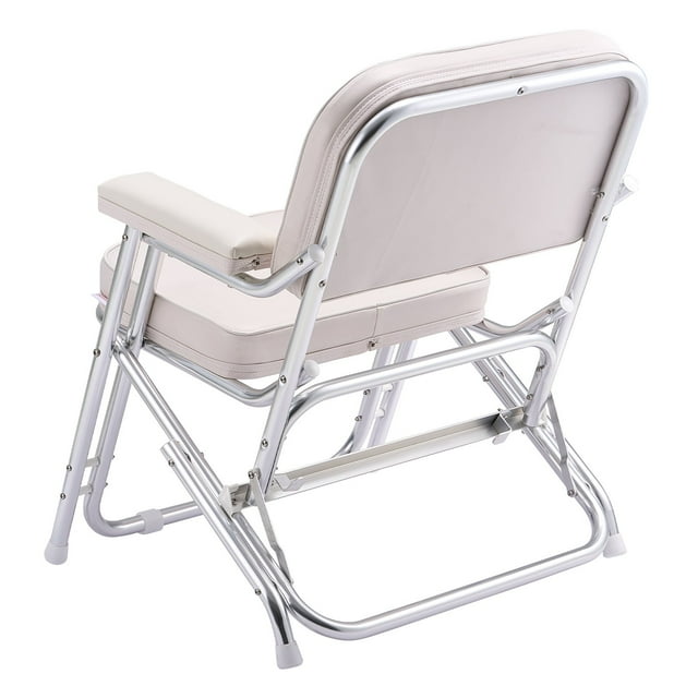 STAWAY Chaise Longue Pliante Siège de Bateau - Léger, PVC Imperméable, Cadre en Aluminium Résistant à la Rouille, Patins Antidérapants, Parfait pour Yachts et Détente en Plein Air